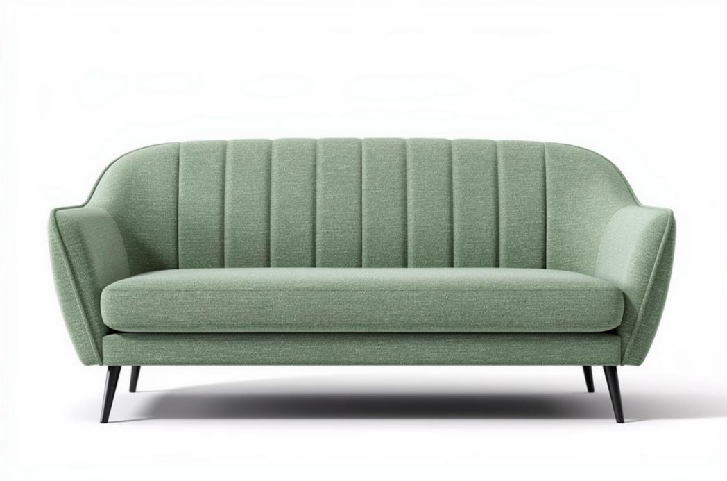 Sofa do salonu z tkaniny w kolorze zielonym - 180 x 80 x 75cm